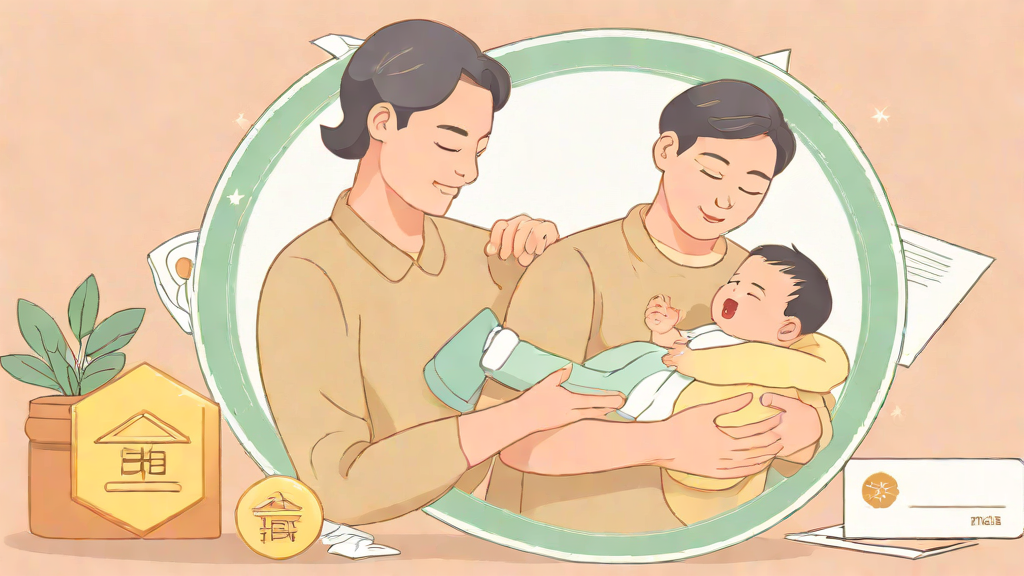 신생아를 돌보는 돌봄 종사자와 서로 다른 형태의 자격 배지 두 개가 함께 놓인 일러스트, 민간자격과 국가자격의 구분을 상징